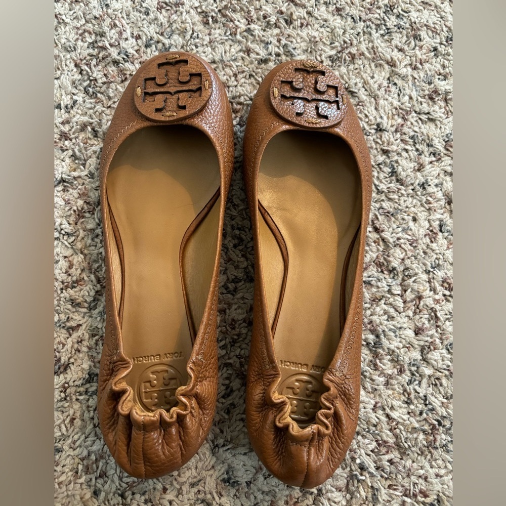 Tory Burch Reva Flat. Size 11. Royal Tan